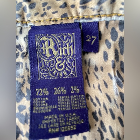 VTG Y2k 2000’s Rich & Skinny Blue Flare Wide Leg Jeans dark wash 27 - Picture 4 of 11